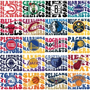 30 Basketball Wavy Teams Designs Bundle PNG   AI