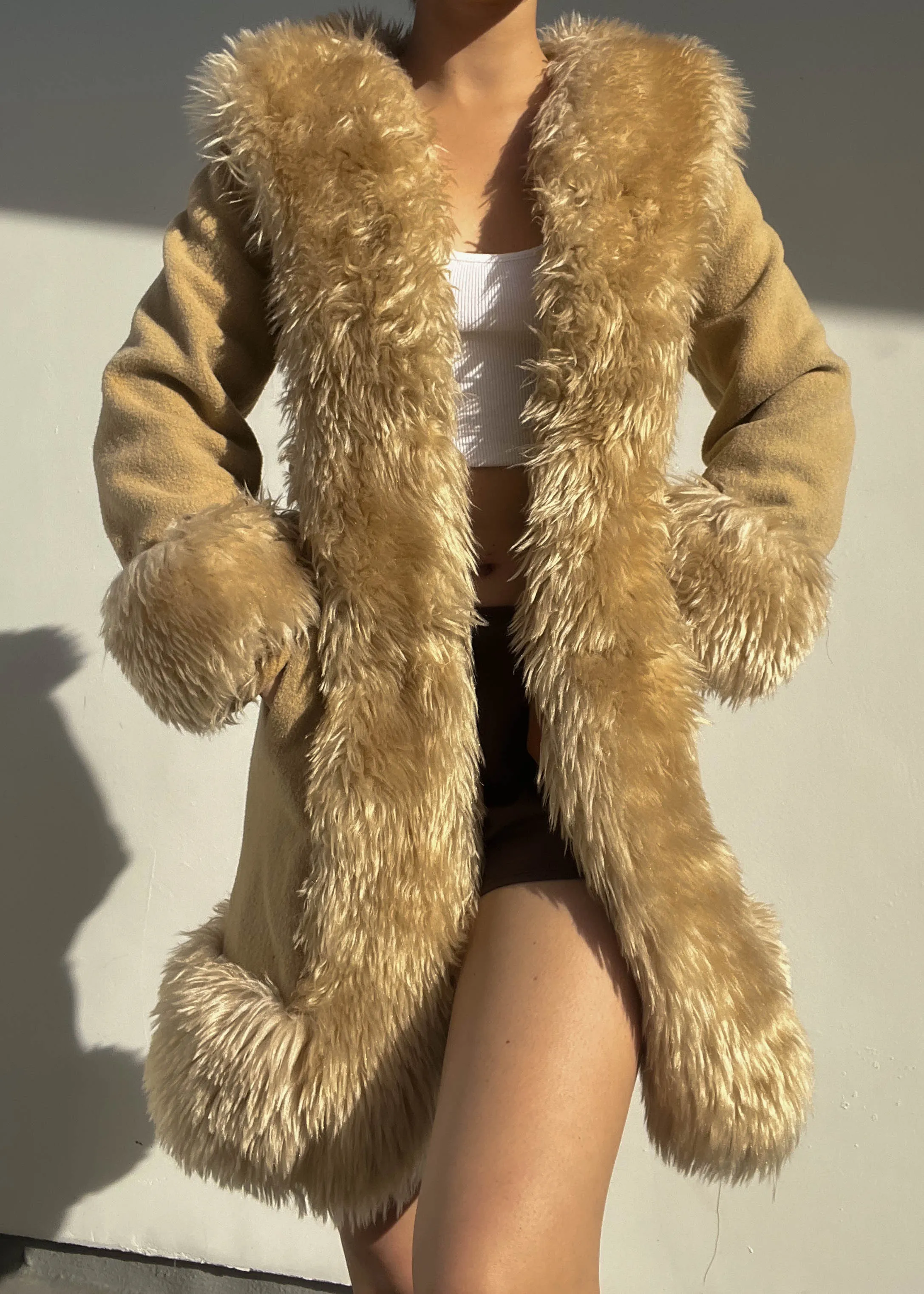 60's Blondie Fur Trim Coat (S)