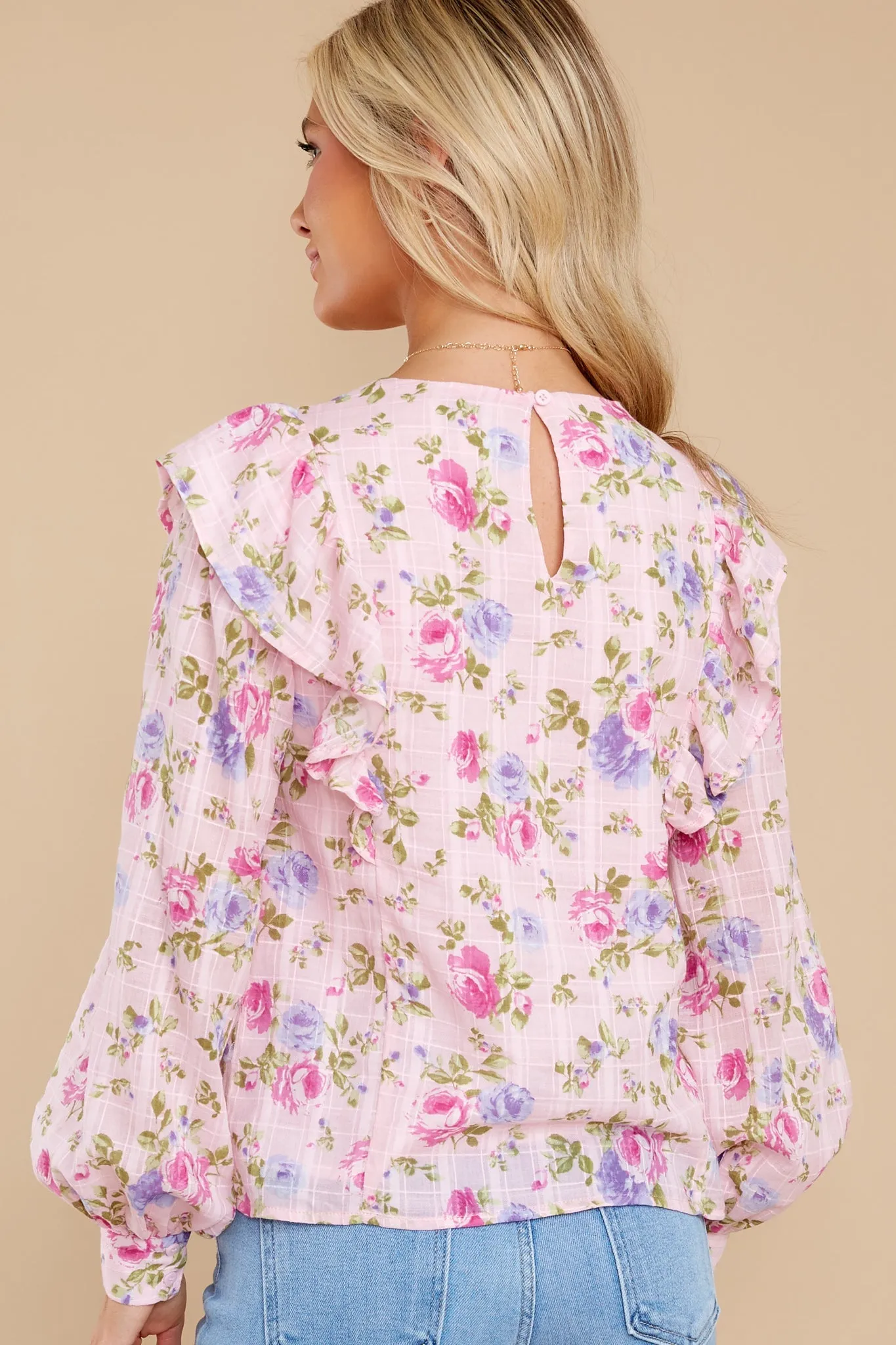 A Different Story Pink Floral Print Cotton Top