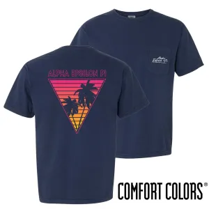 AEPi Comfort Colors Navy Short Sleeve Miami Pocket Tee