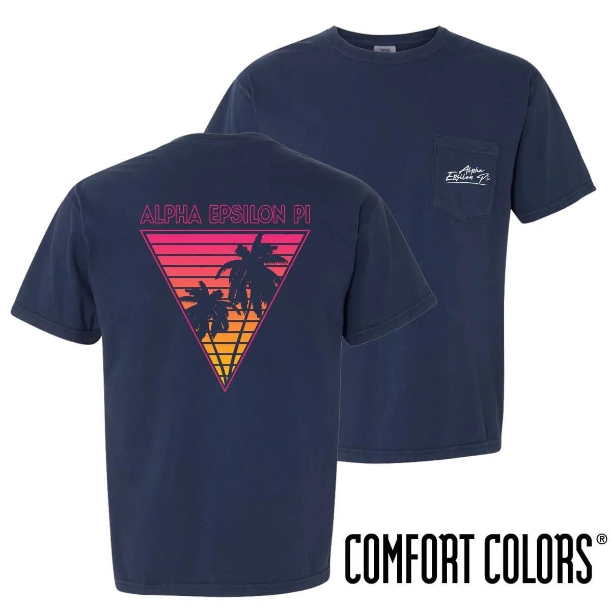 AEPi Comfort Colors Navy Short Sleeve Miami Pocket Tee