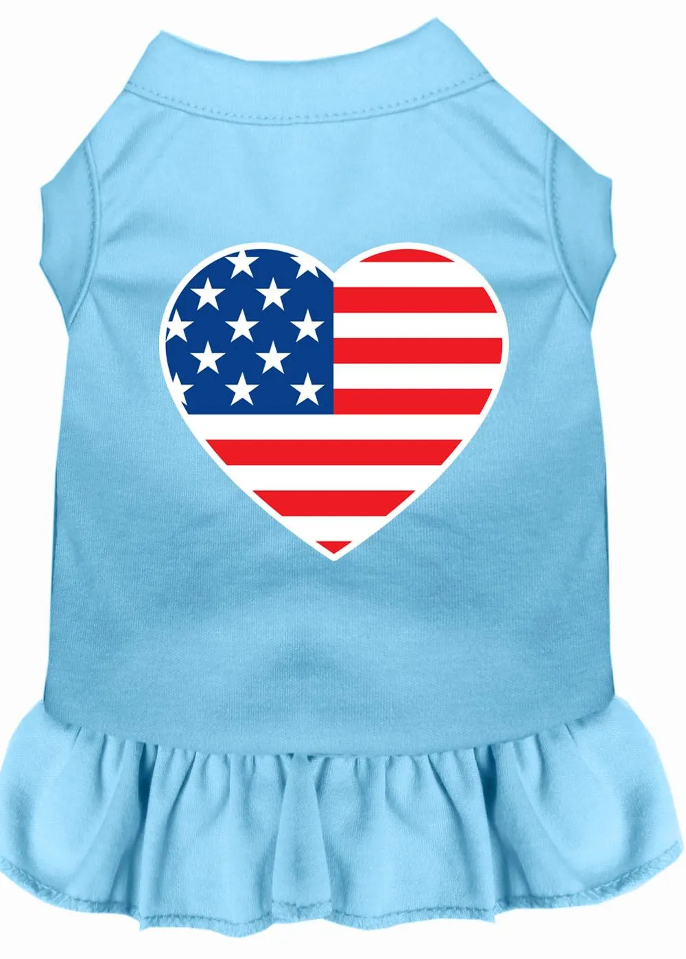 American Flag Heart Screen Print Dress Baby Blue Med (12)