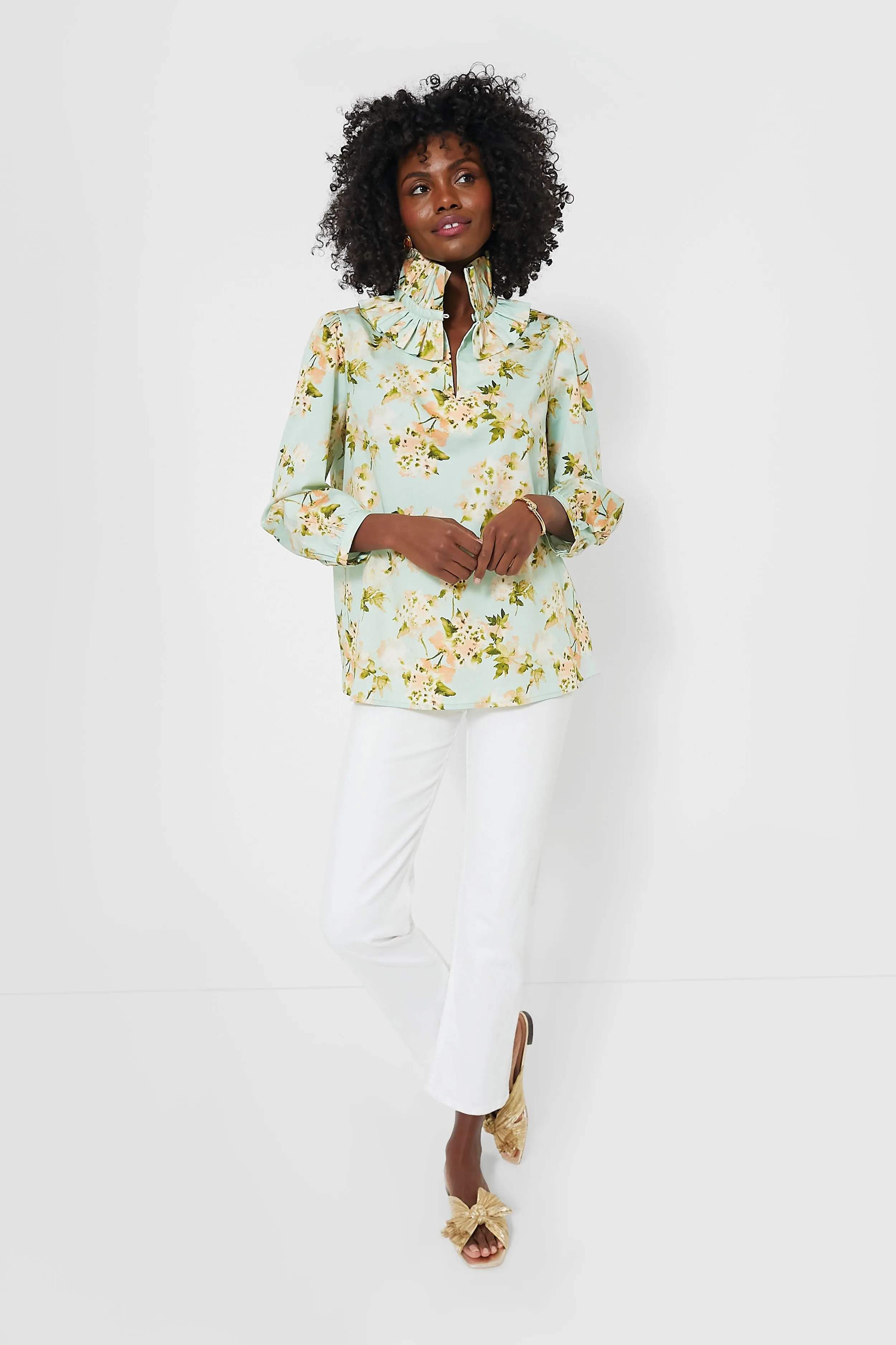 Aqua Watercolor Bouvier Blouse