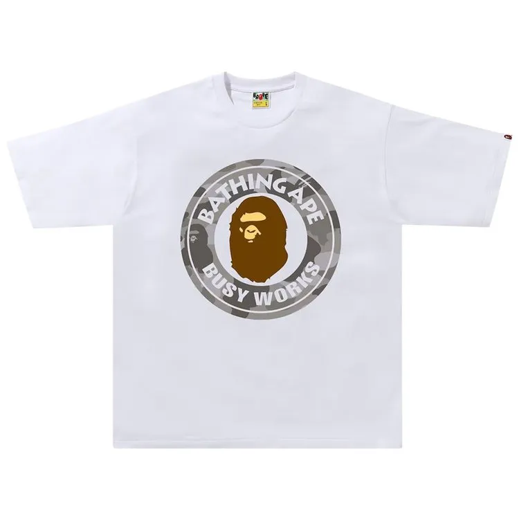 BAPE Color Camo Busy Works Relaxed Fit Tee 'White/Grey', White