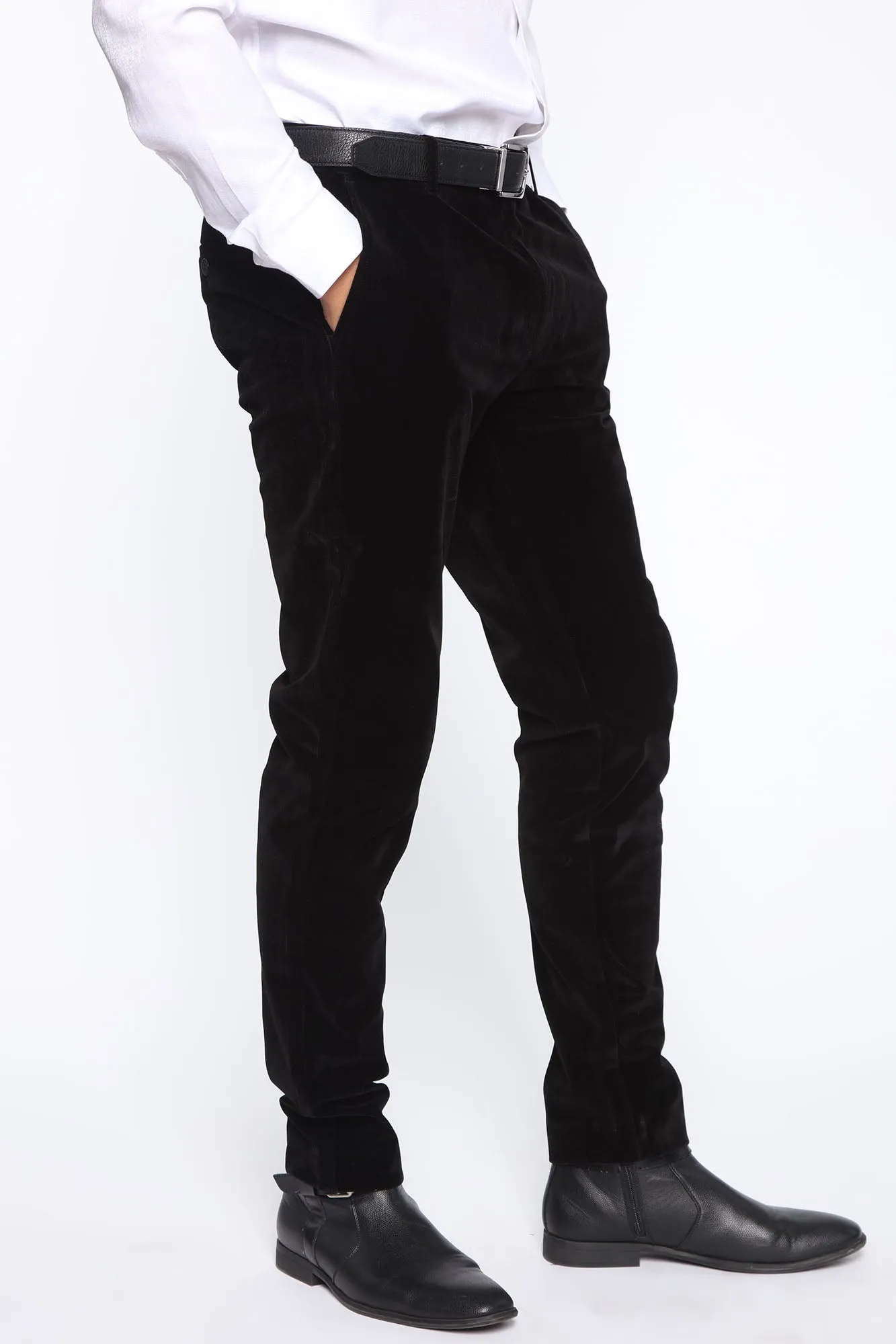 Billie Velvet Trouser Pant - Black