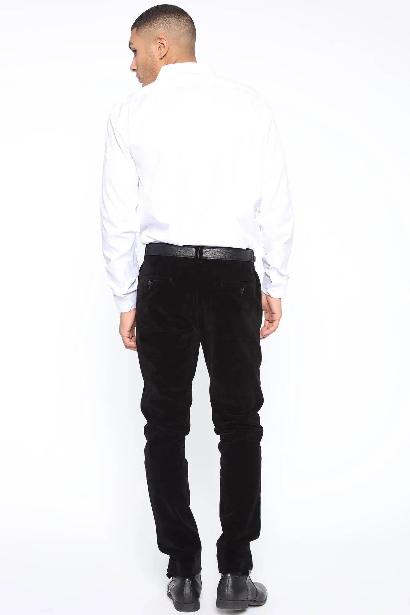 Billie Velvet Trouser Pant - Black