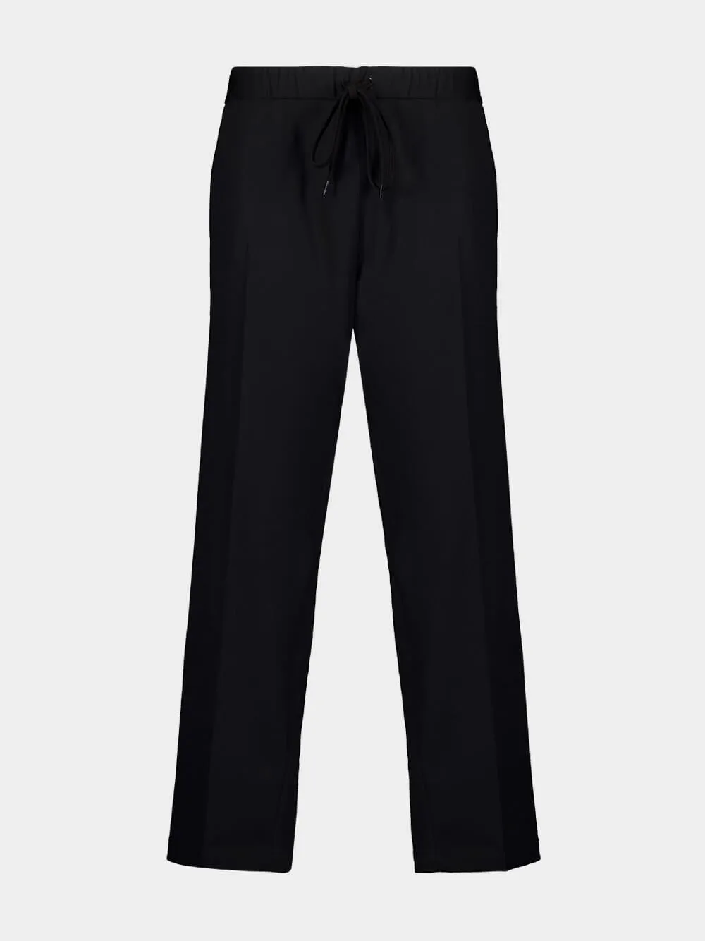 Black Tailored Drawstring-Waist Trousers