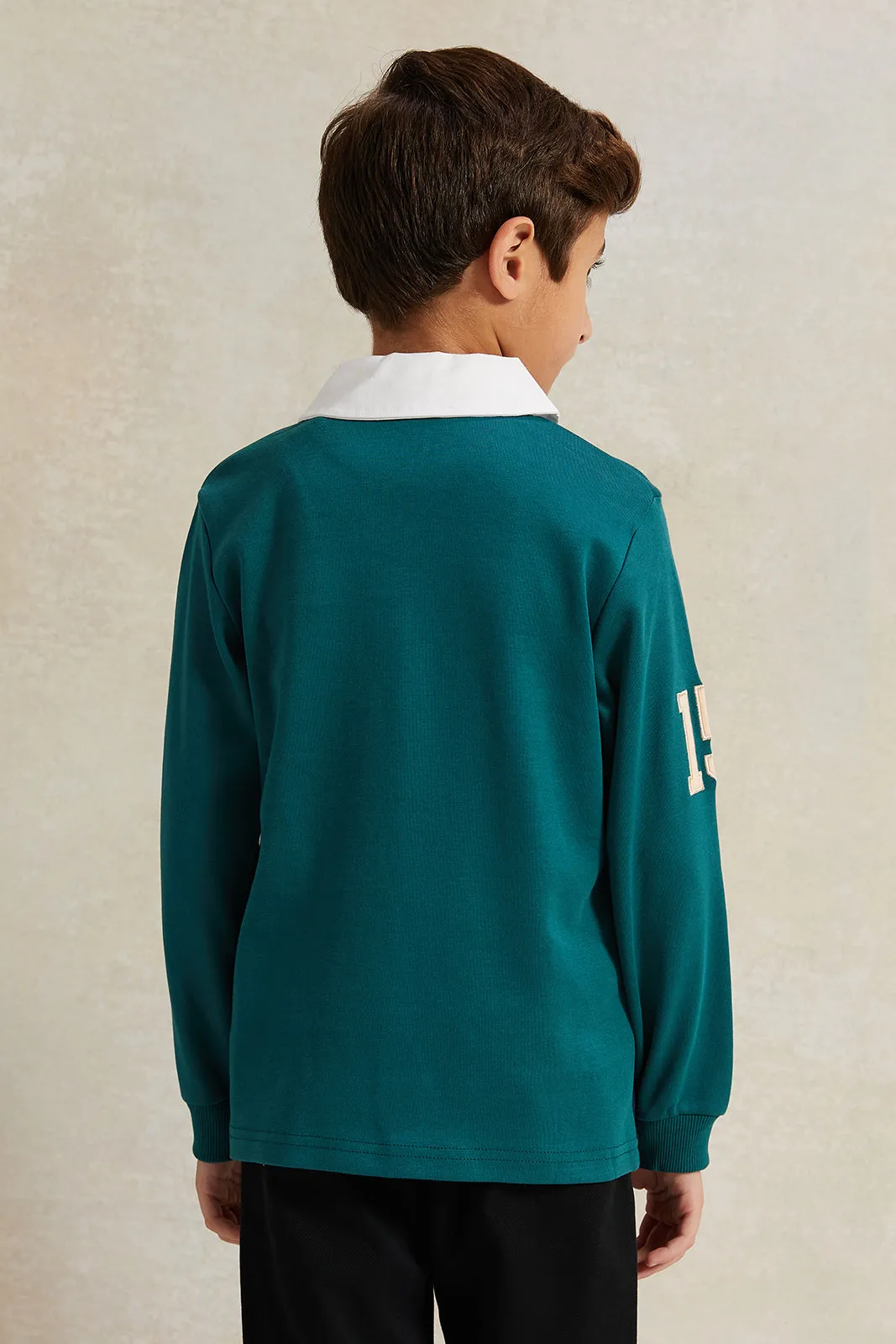 Boys Multicolour Long Sleeve Polo T-Shirt