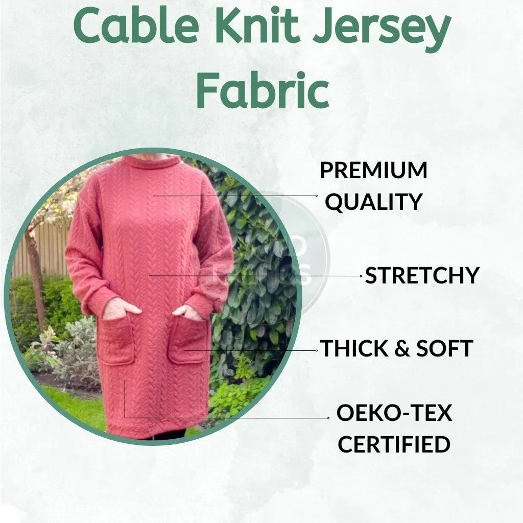 Cable Knit Jersey Fabric