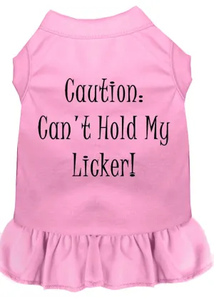 Can't Hold My Licker Screen Print Dress Light Pink Med (12)