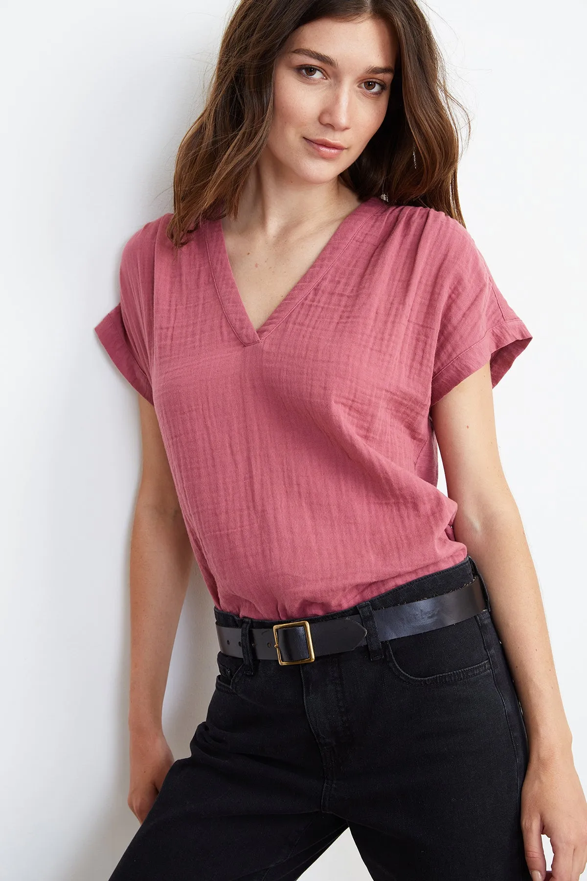 CARAH COTTON CONTRAST BLOUSE