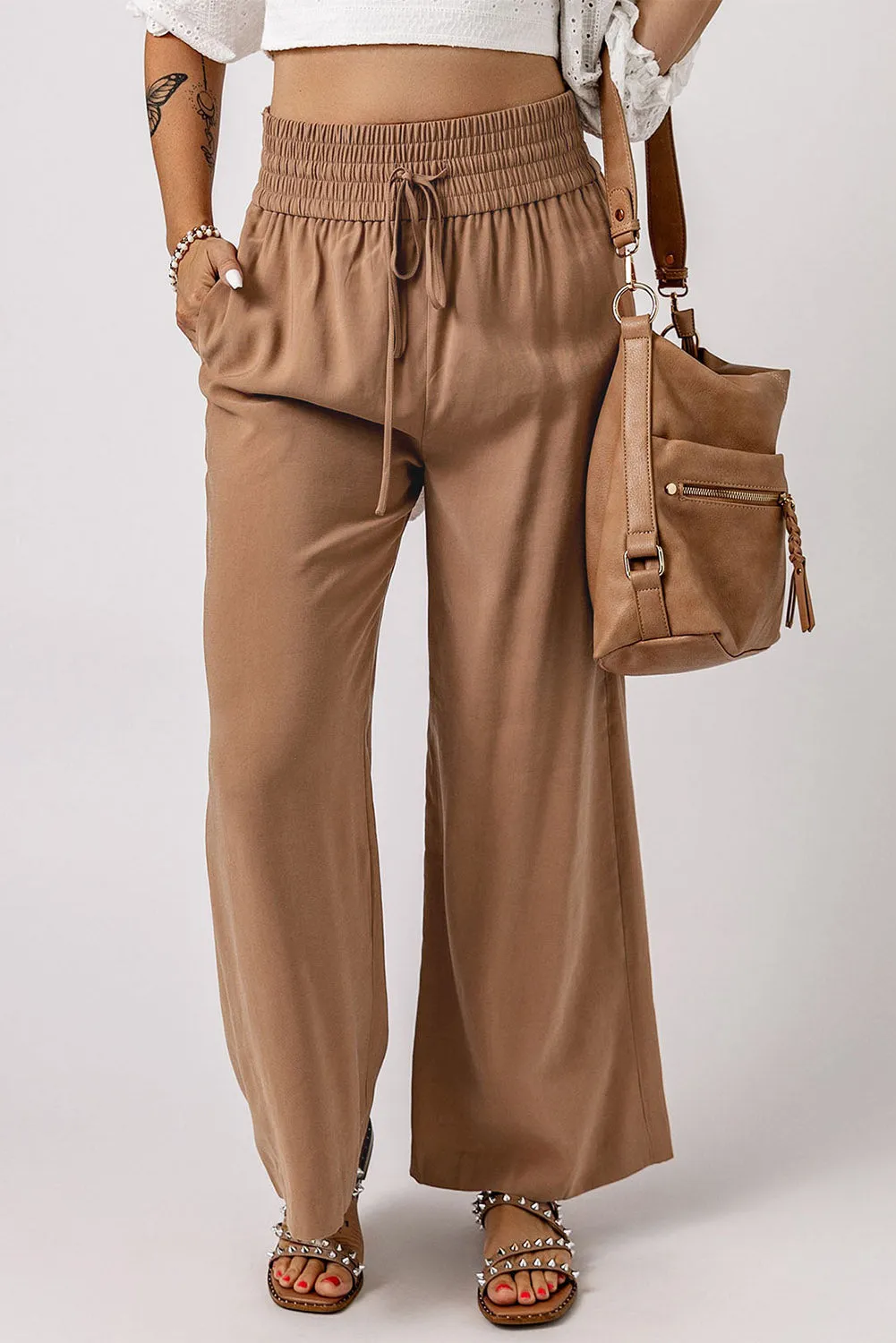 CARAMEL LATTE WIDE LEG PANTS