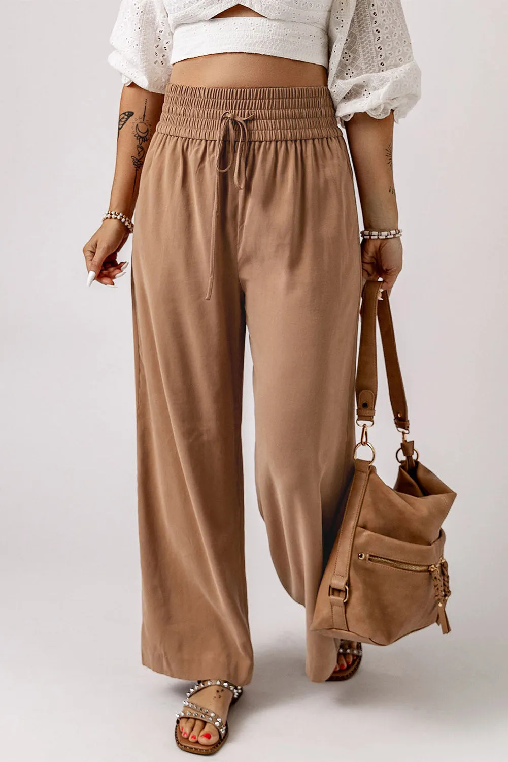 CARAMEL LATTE WIDE LEG PANTS