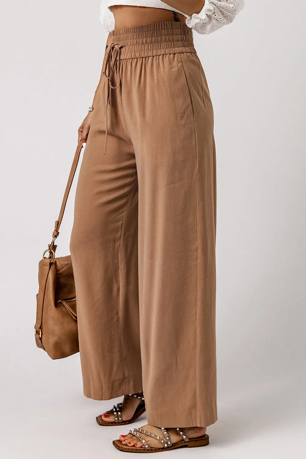 CARAMEL LATTE WIDE LEG PANTS