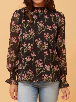 CAROLINE K MORGAN FLORAL BLOUSE