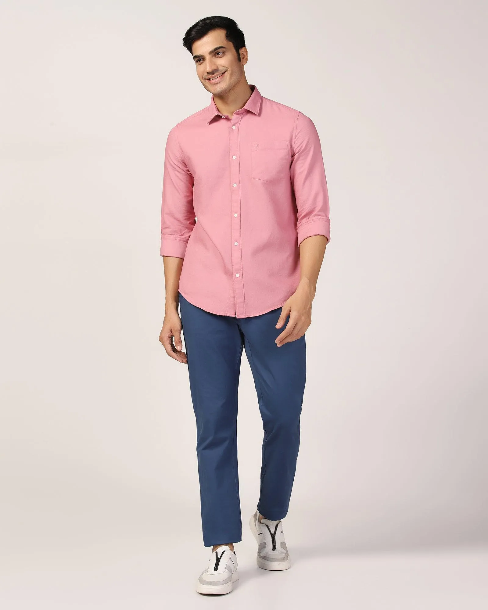 Casual Dusty Pink Textured Shirt - Caty