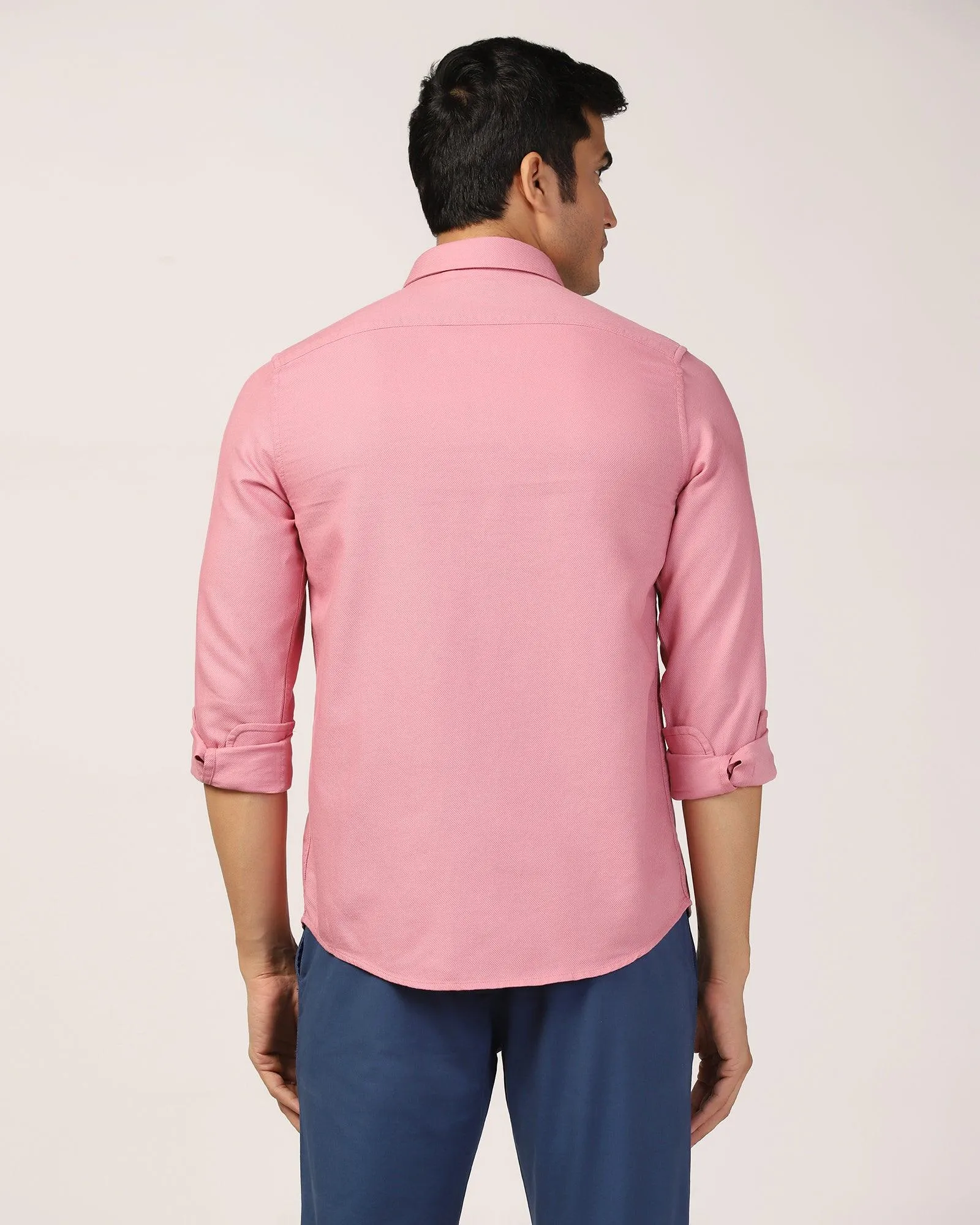 Casual Dusty Pink Textured Shirt - Caty