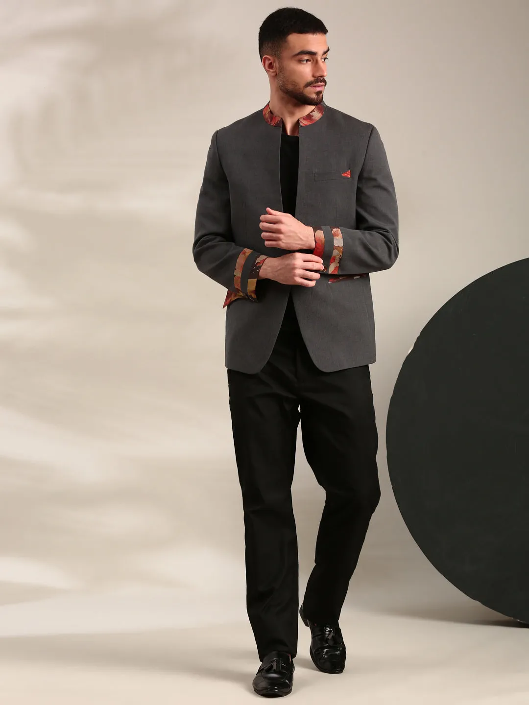 Charcoal Grey Cotton Blazer