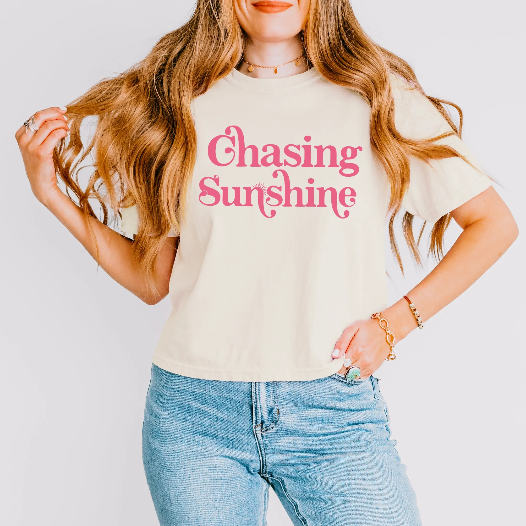 Chasing Sunshine | Relaxed Fit Cropped Tee