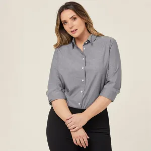 Cotton Chambray Long Sleeve Relaxed Shirt - CATUSZ