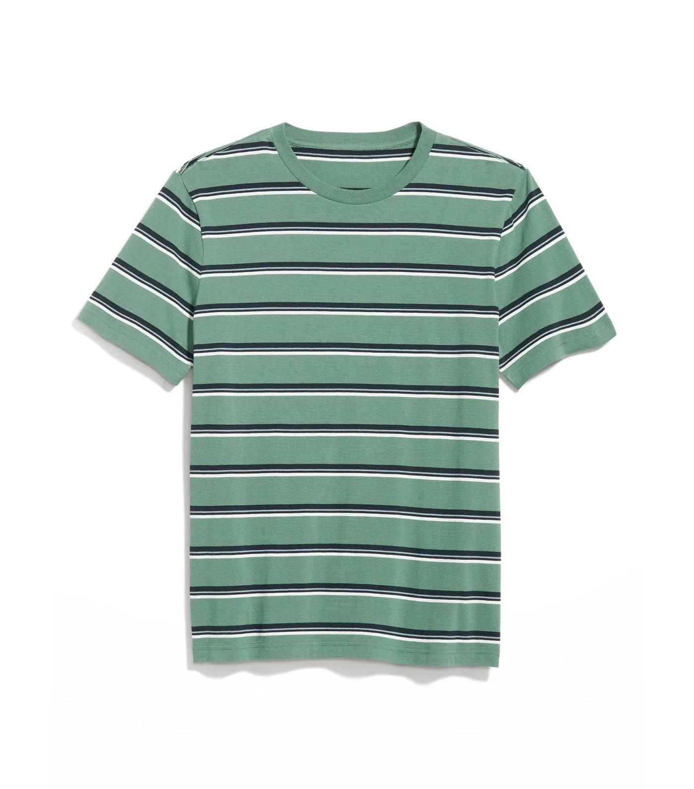 Crew-Neck Striped T-Shirt For Men Silver Fern