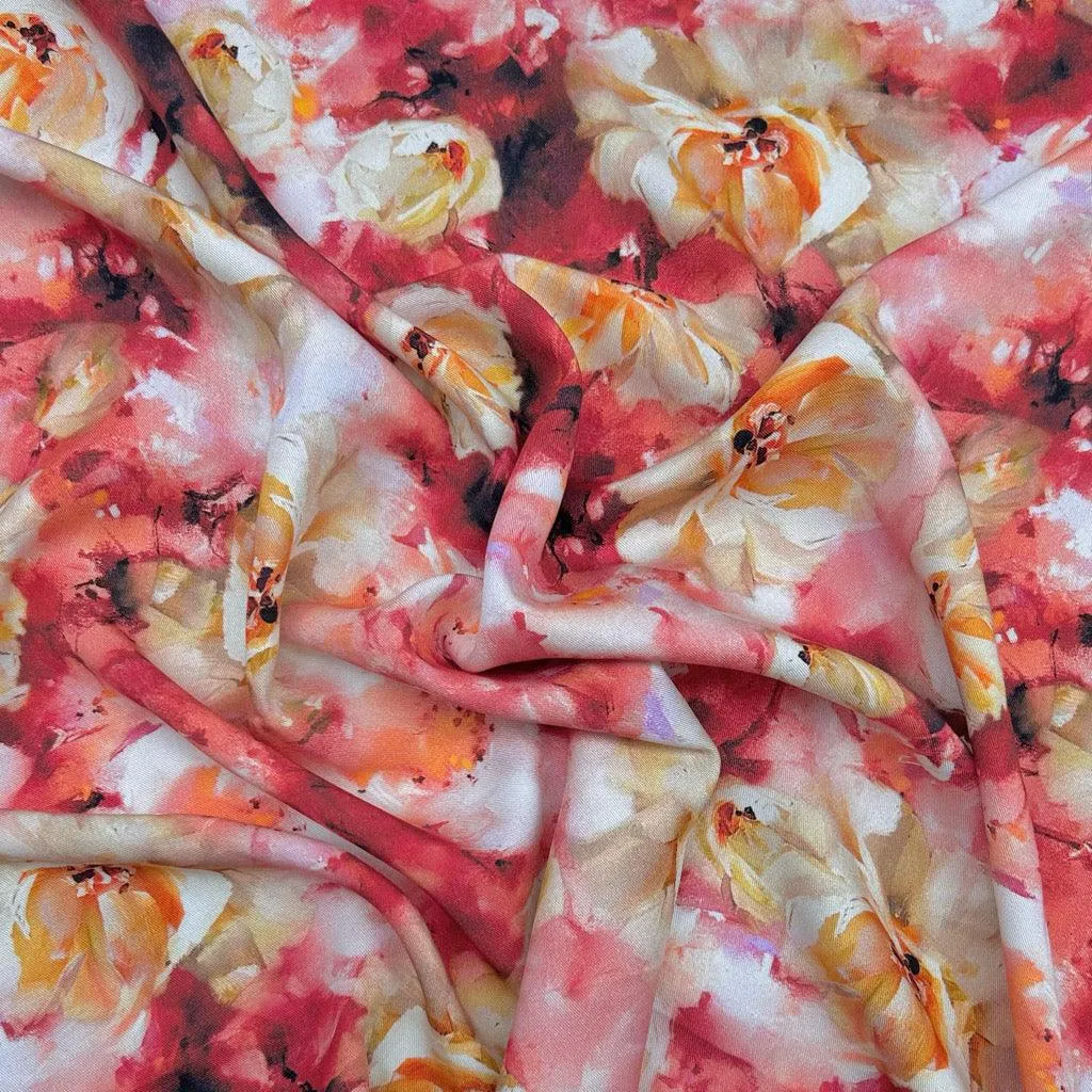 Dreamy Flowers Viscose Twill Fabric