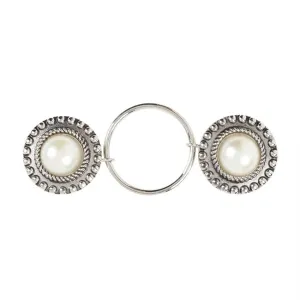 Embrace Fashion Fastener - Silver and Pearl