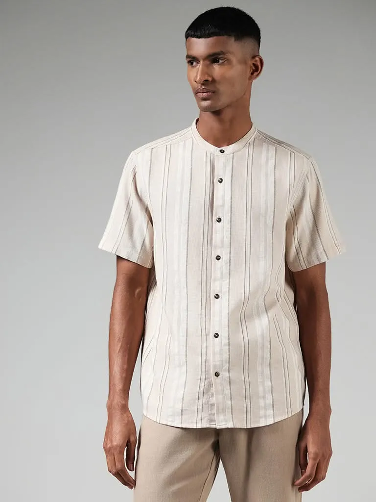 ETA Cream Striped Cotton Resort-Fit Shirt