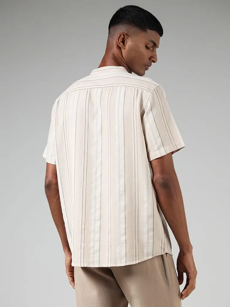 ETA Cream Striped Cotton Resort-Fit Shirt