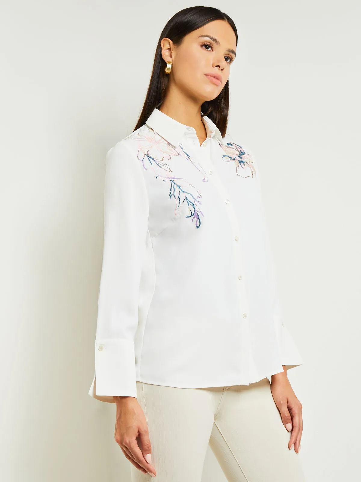 Fleur Emboldened Crepe de Chine Blouse