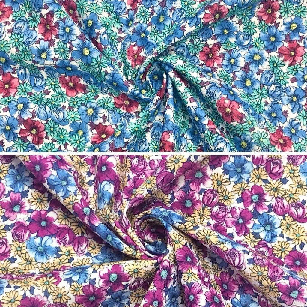 Floral Bloom Cotton Lawn Fabric