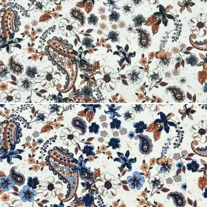 Flowers and Paisleys Viscose Lawn Fabric