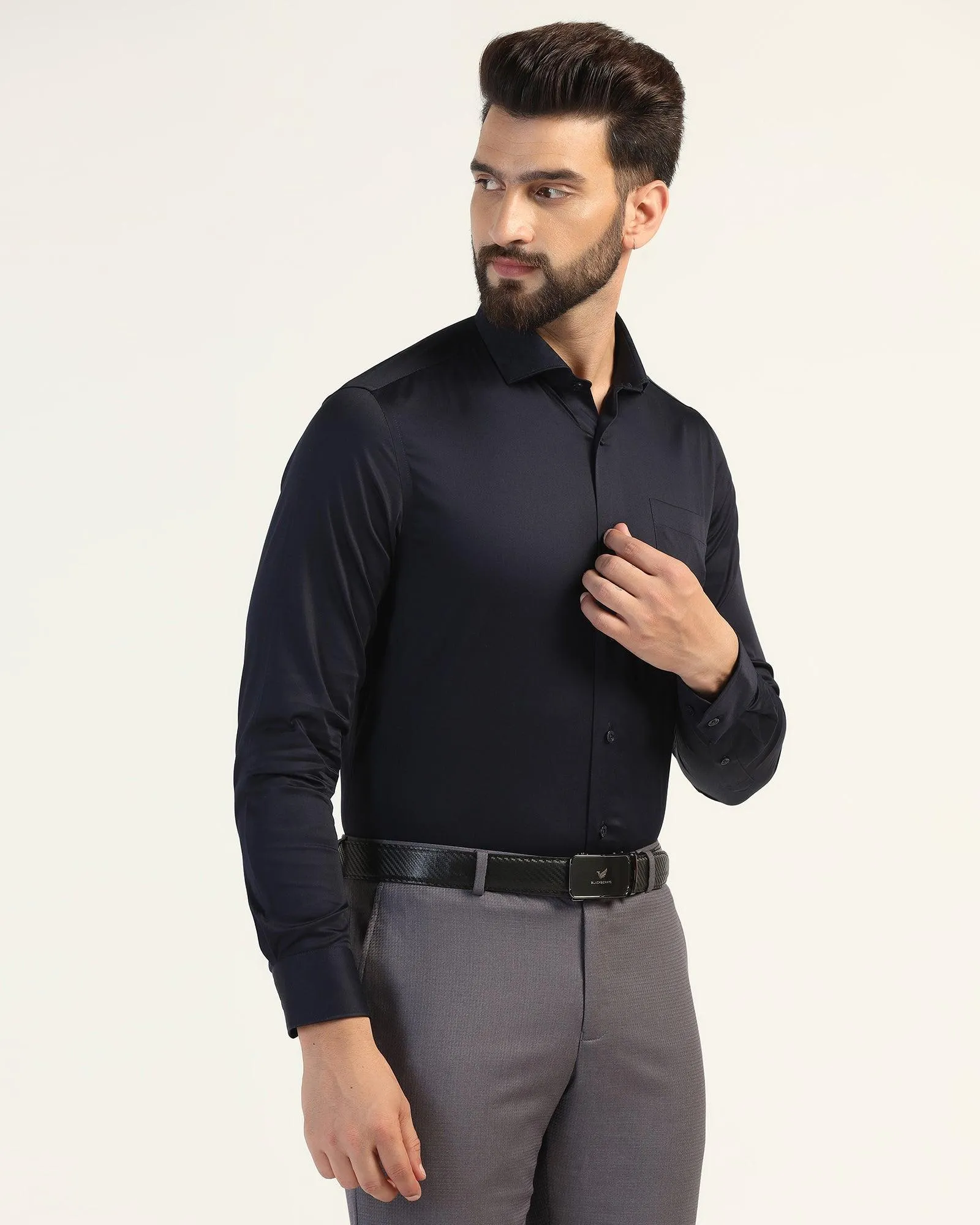 Formal Navy Solid Shirt - Fusion