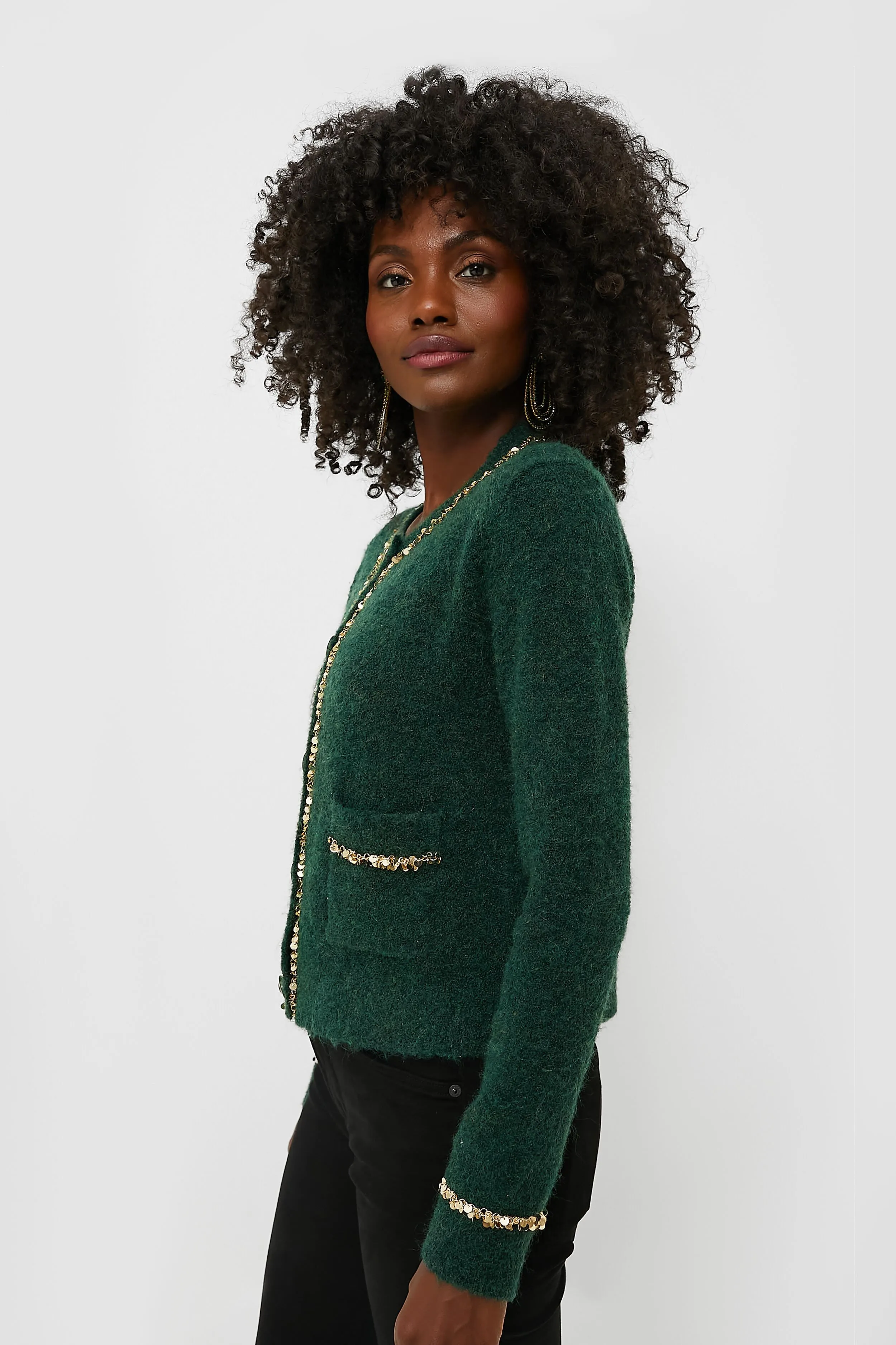 Gold Trimmed Eileen Cardigan