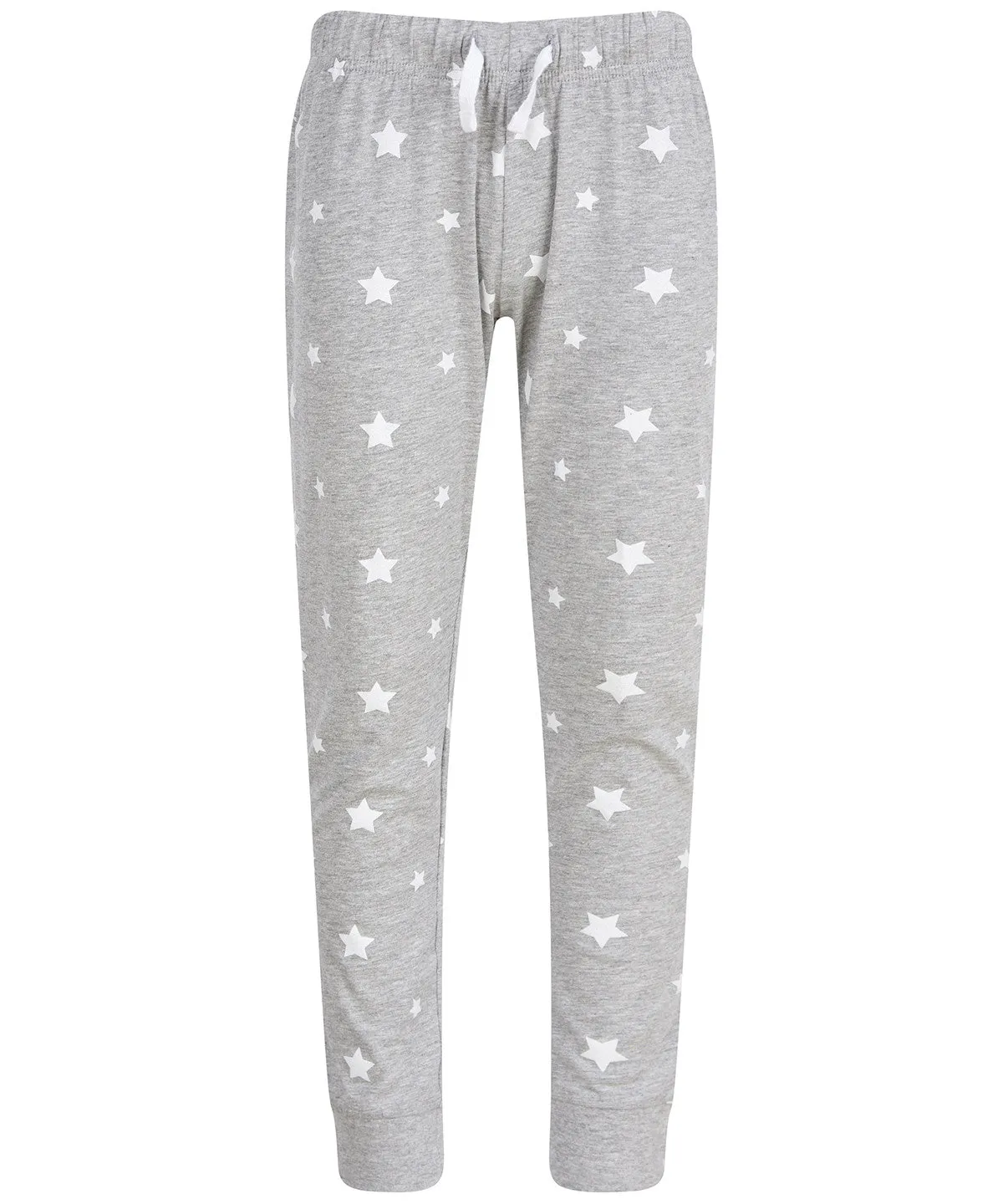 Heather Grey/White Stars - Kids cuffed lounge pants