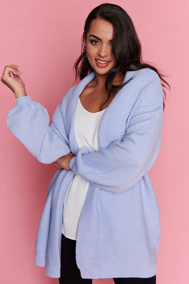 Helena Blue Knit Cardi