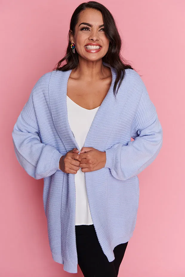 Helena Blue Knit Cardi