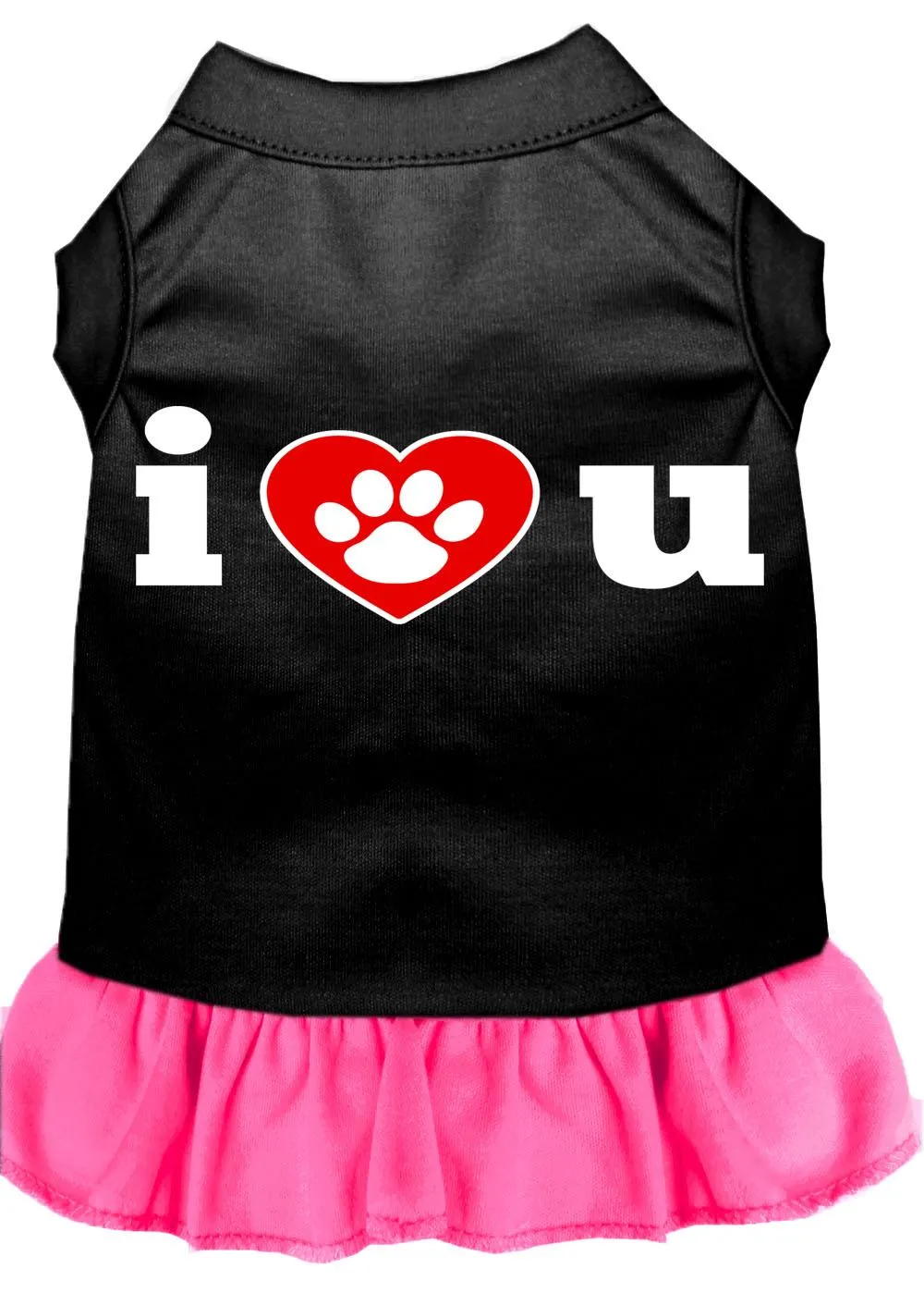 I Heart You Screen Print Dress Black With Bright Pink Lg (14)