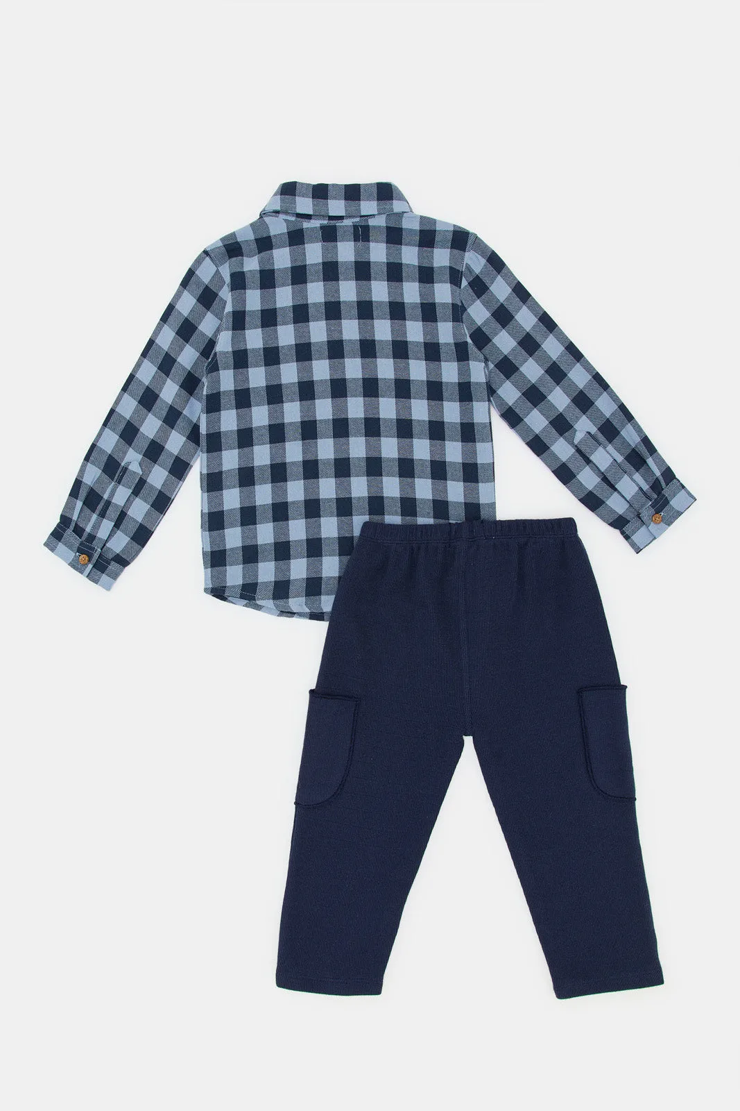 Infant Boys Navy And Blue Casual Set (3 Piece)