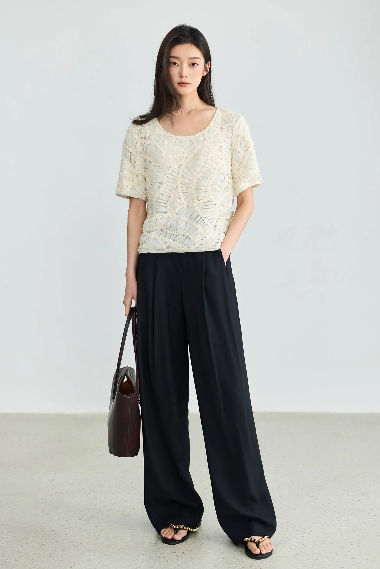 LILY Design Hollow Chiffon Shirt