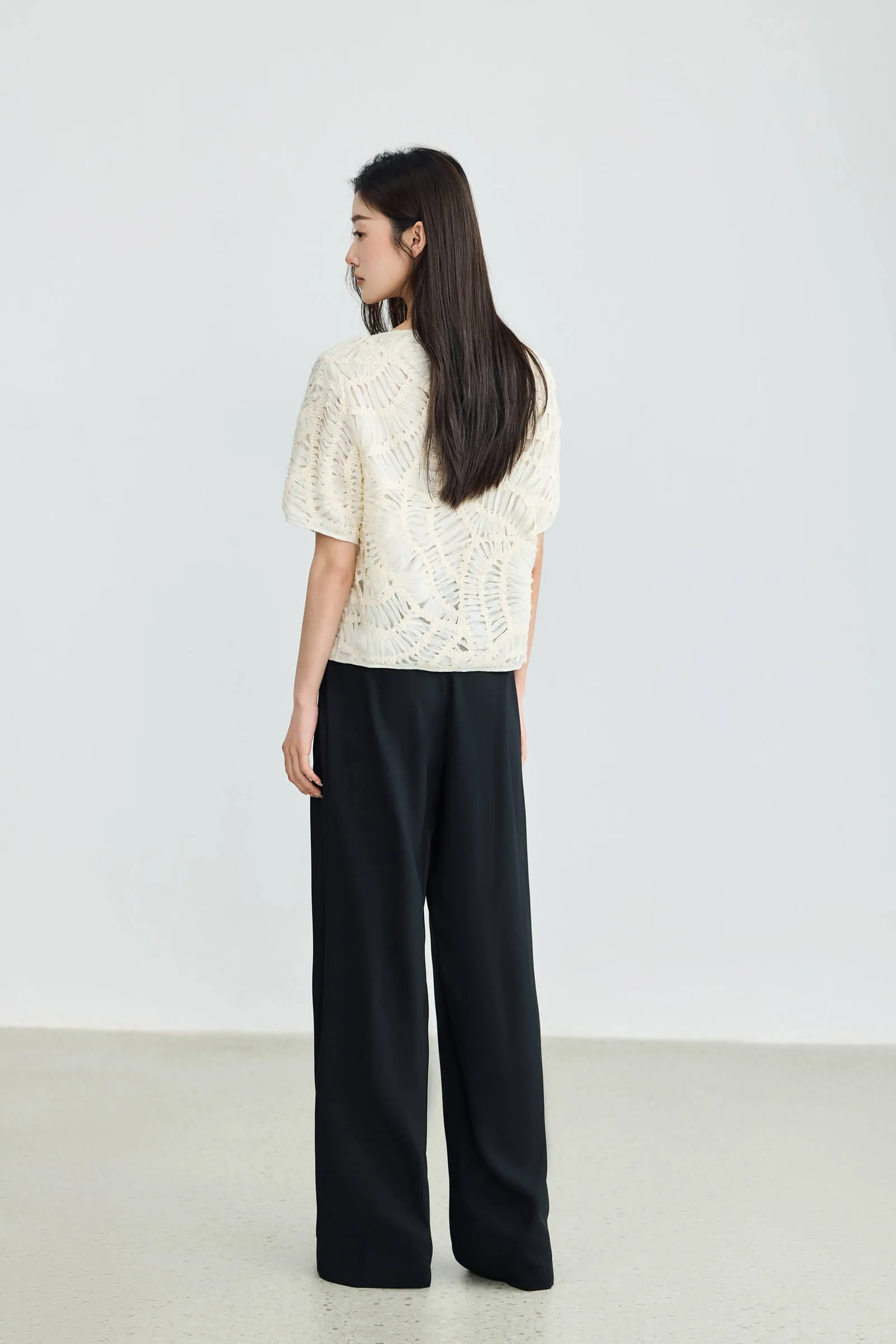 LILY Design Hollow Chiffon Shirt