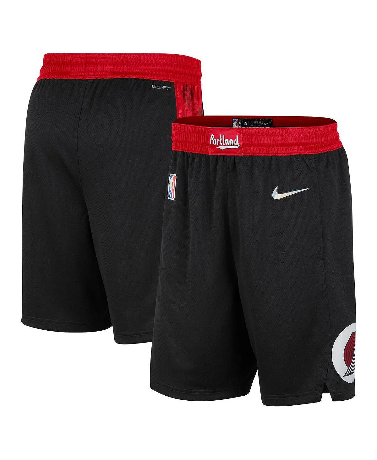 Men's black and red portland trail blazers 2021/22 city edition swingman Nike shorts, multi