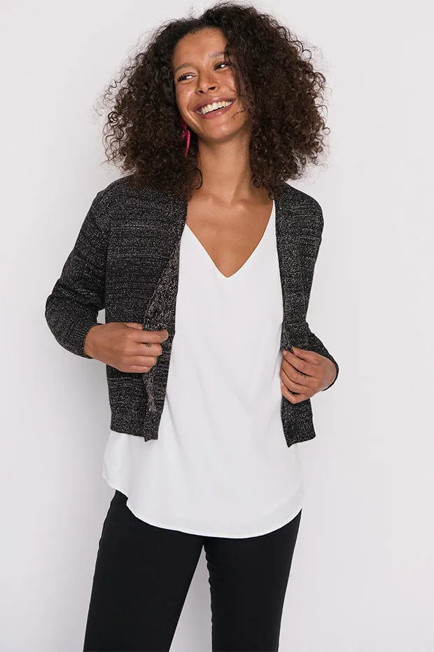 Norma Black Gold Lurex Cardigan