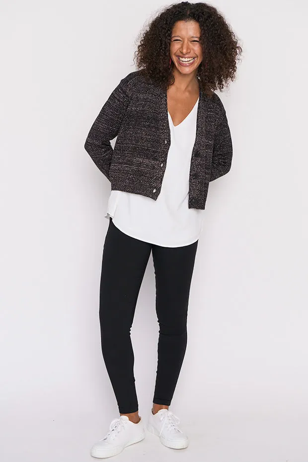 Norma Black Gold Lurex Cardigan