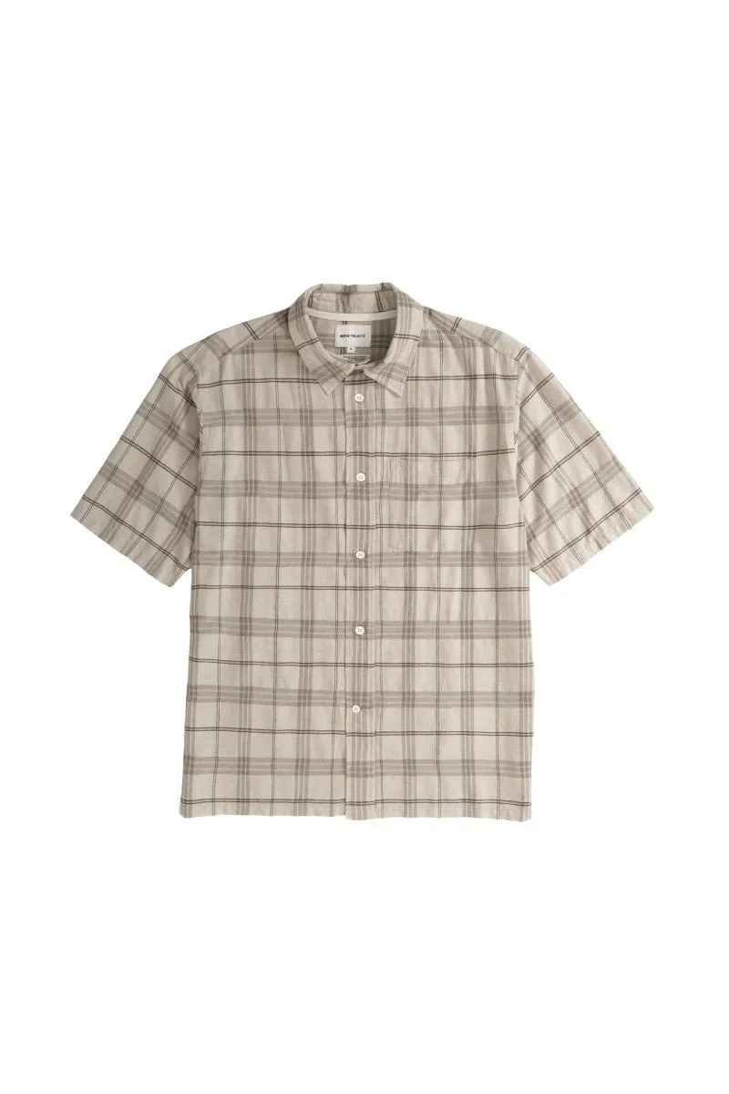 Norse Ivan Relaxed Textured SS Shirt Oatmeal