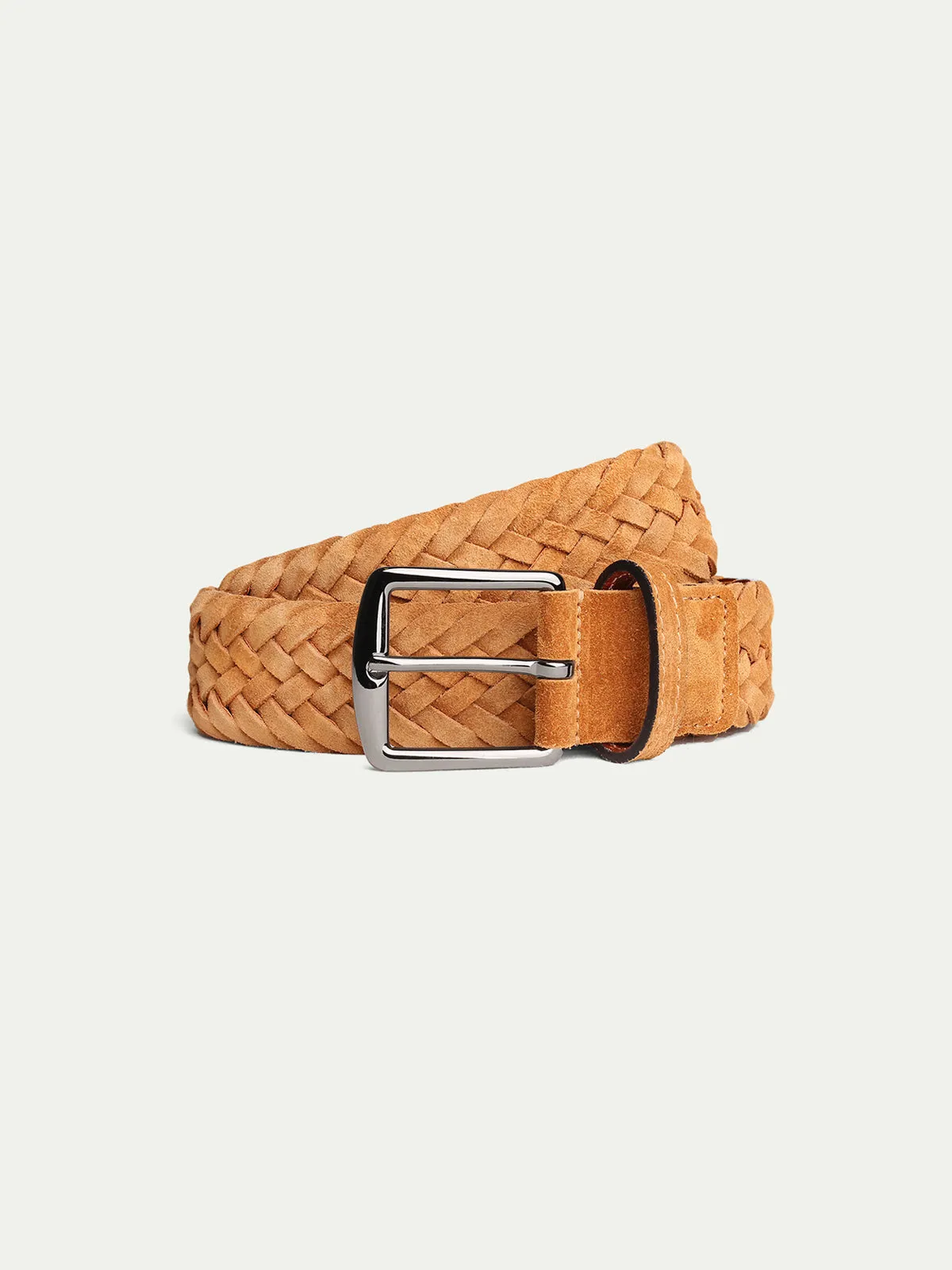 Orange Woven Suede Belt