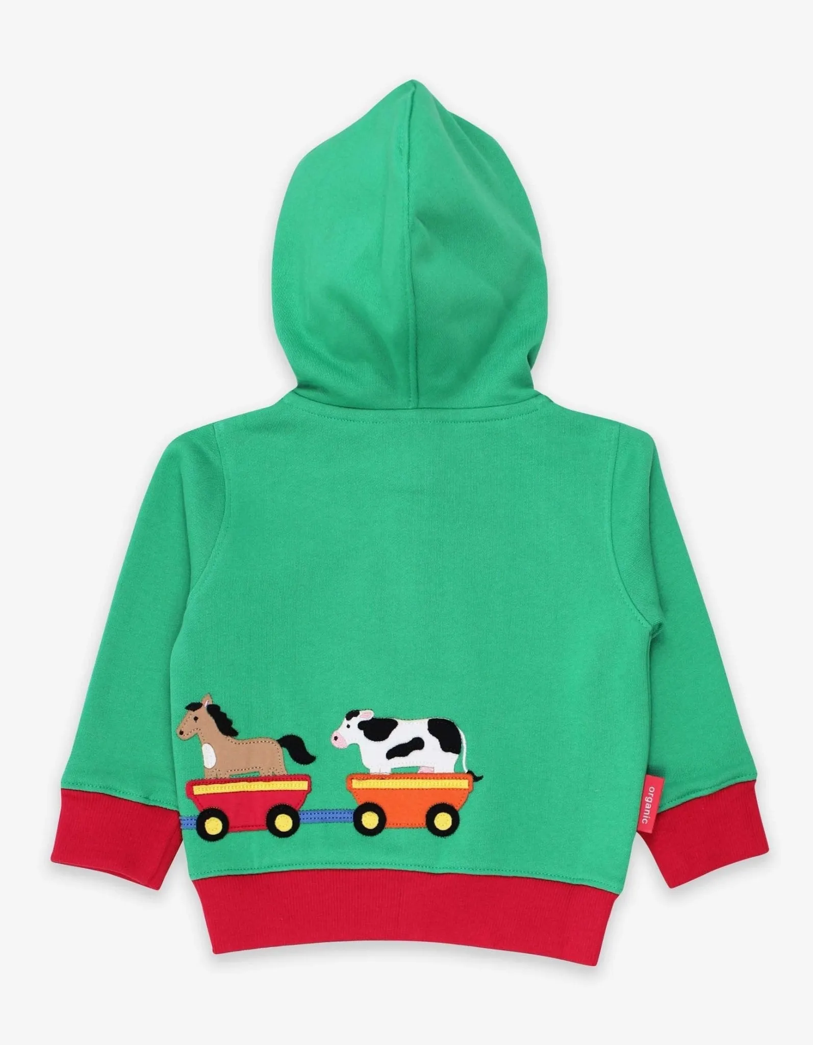 Organic Animal Train Applique Hoodie