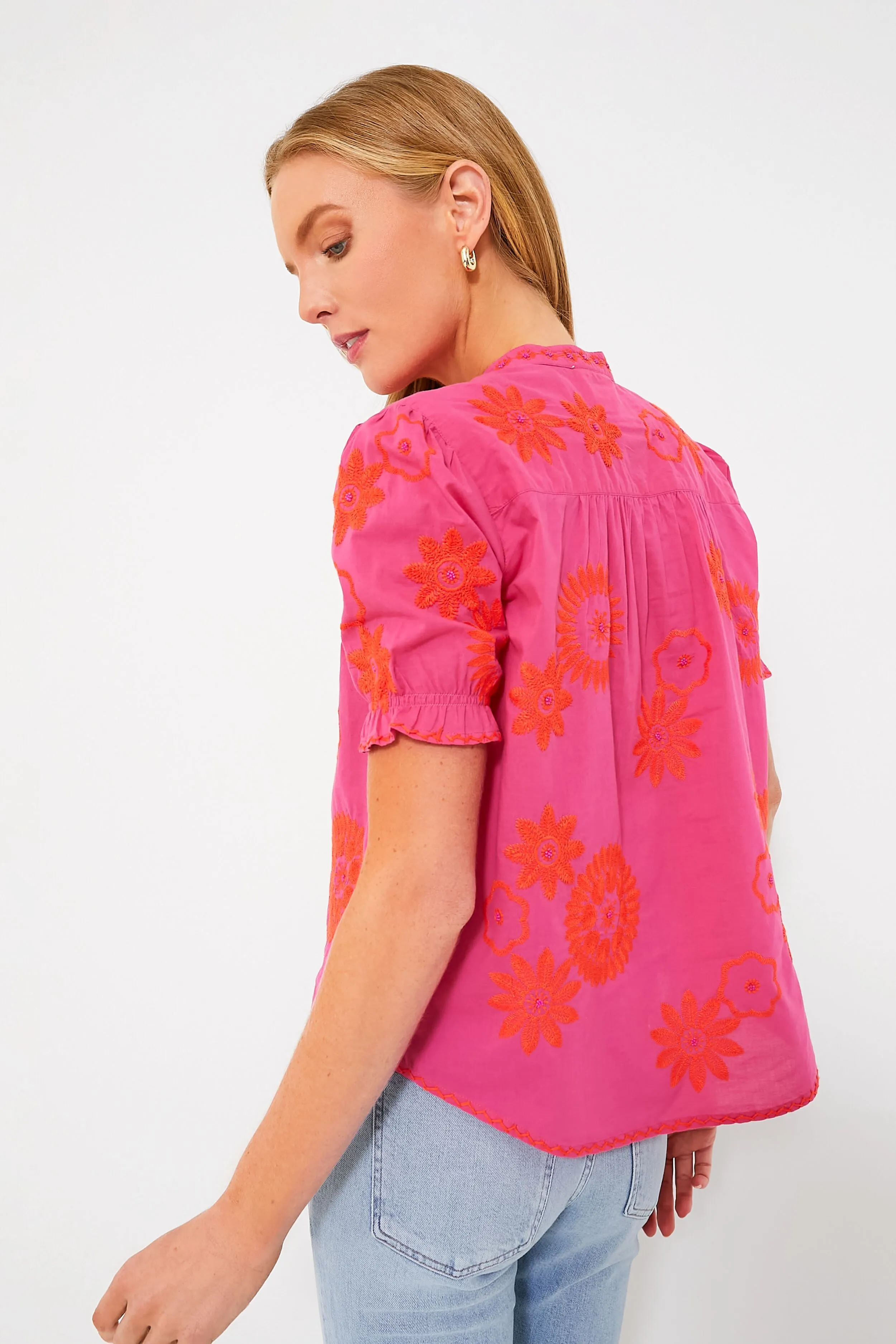 Pink and Orange Sesame Blouse