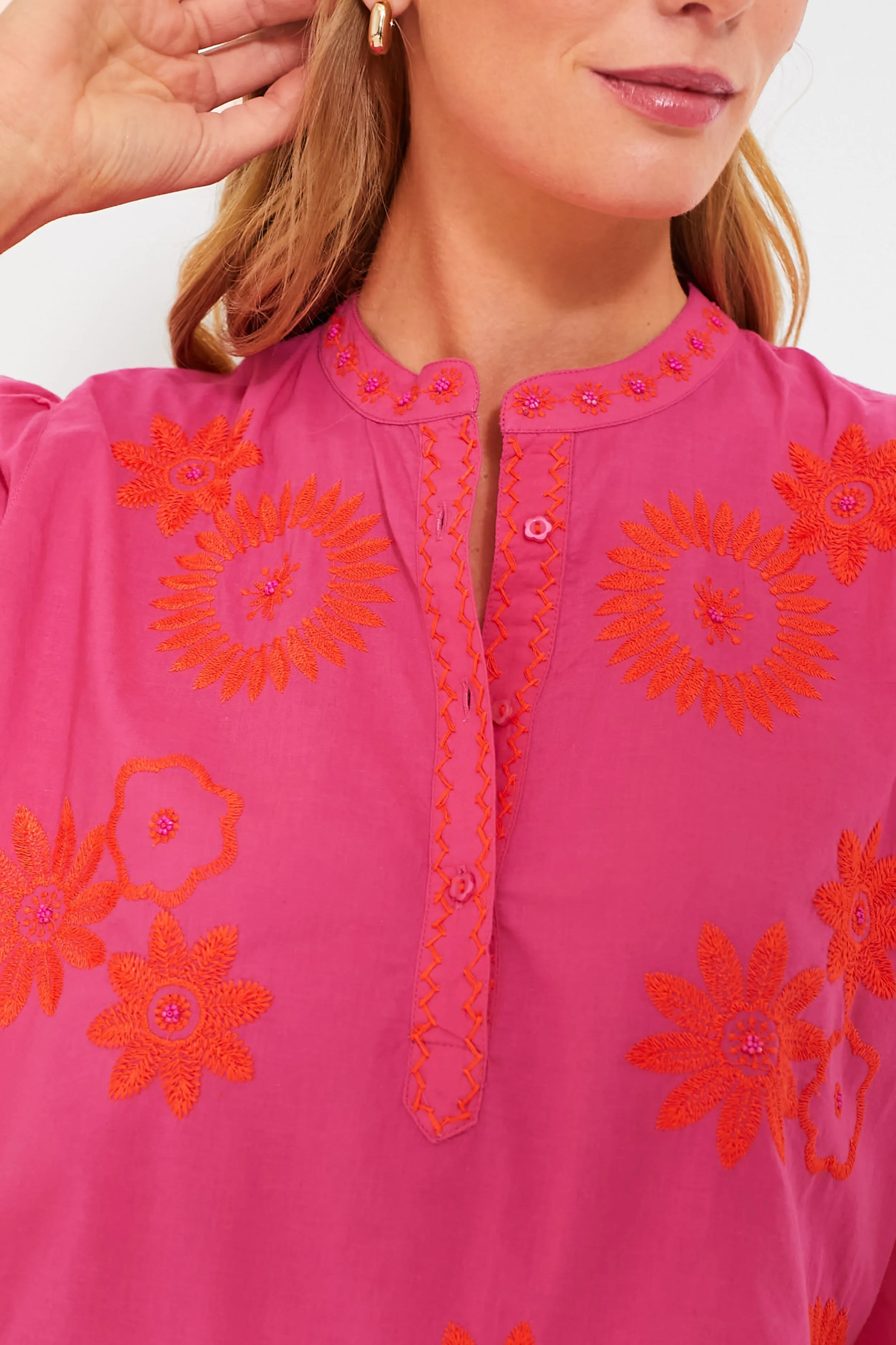 Pink and Orange Sesame Blouse