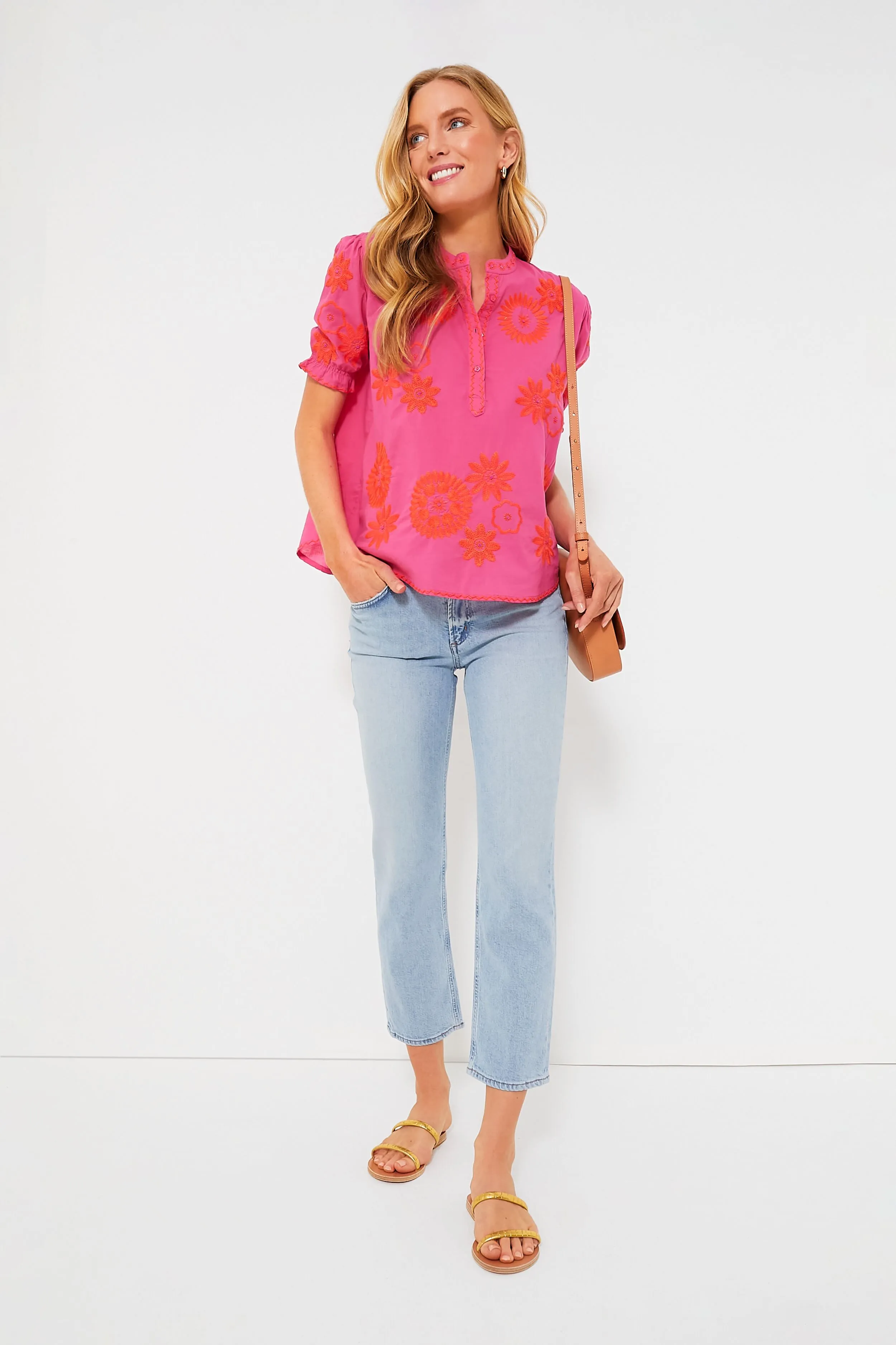 Pink and Orange Sesame Blouse